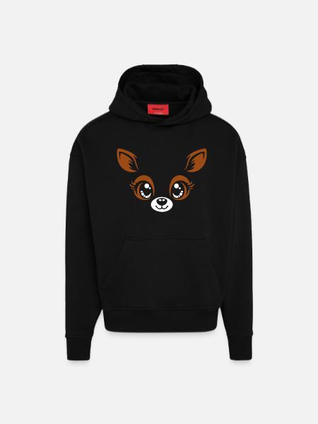 Deer | Big Face Costume Carnival Disguise - Hoodie- made by SPREAD - SOLID BLACK
