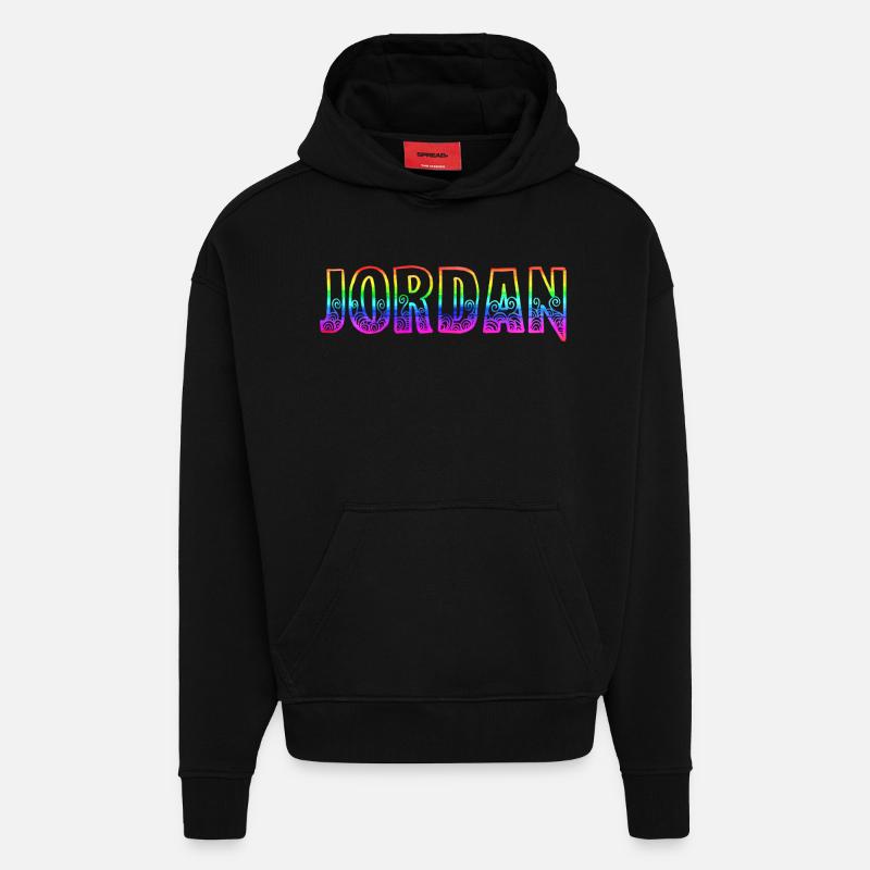 jordan rs regenbogen - Hoodie- made by SPREAD  - SOLID BLACK