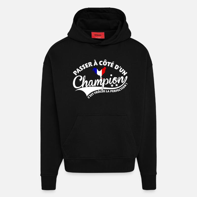 Champion Perfection - Sweat à capuche bio épais oversize fabriqué en UE - SOLID BLACK