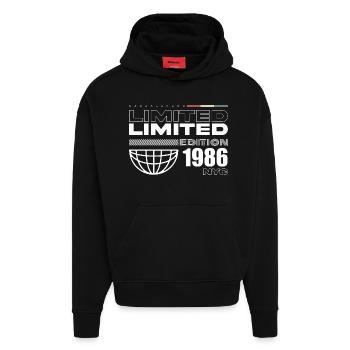1986 Geburtstagsgeschenk - Vintage 1986, 39. Gebur - Hoodie- made by SPREAD  - SOLID BLACK - Vorne