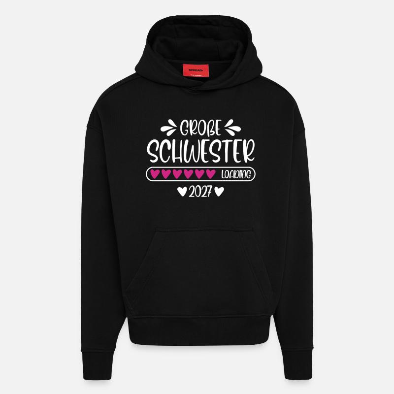 Große Schwester 2027 loading - Hoodie- made by SPREAD  - SOLID BLACK