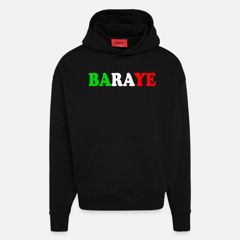 Baraye - Sweat à capuche bio épais oversize fabriqué en UE - SOLID BLACK