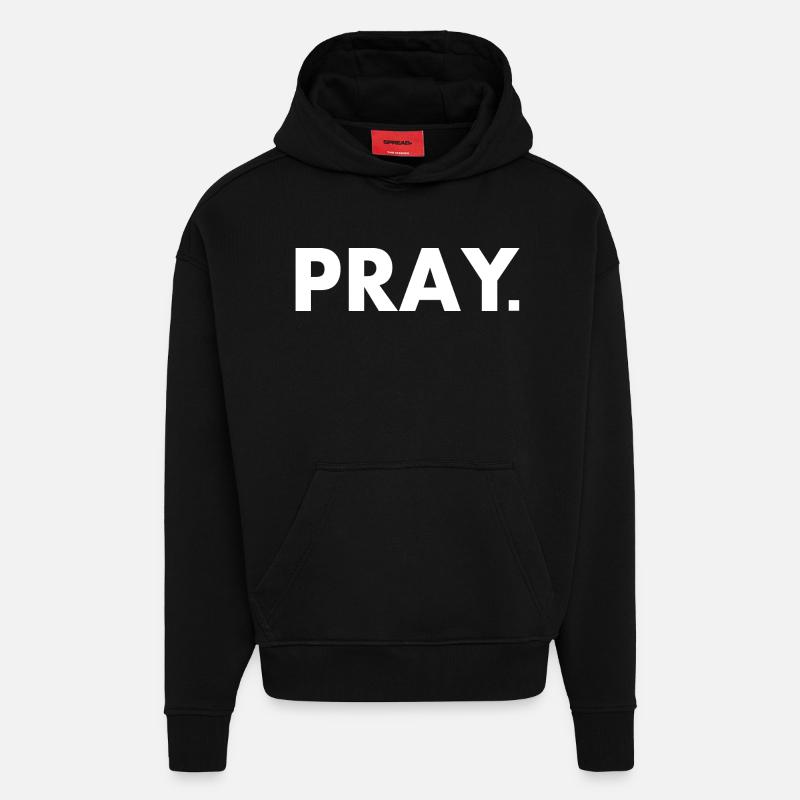 Pray - Sweat à capuche bio épais oversize fabriqué en UE - SOLID BLACK