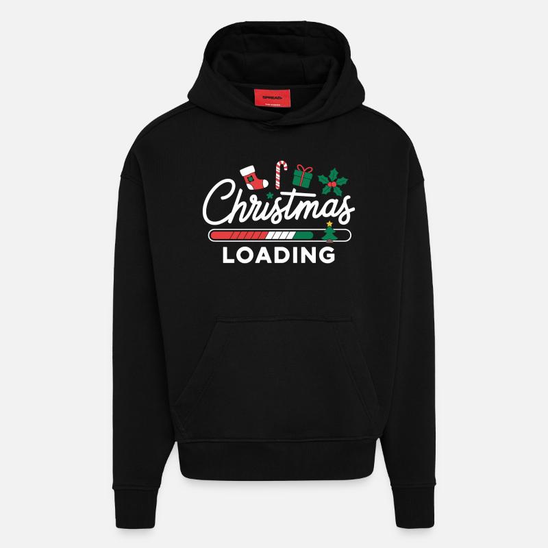 Christmas Loading Loading Bar Christmas - Hoodie- made by SPREAD - SOLID BLACK