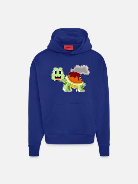 Turtle Volcano - Hoodie- made by SPREAD  - SOLID BLACK