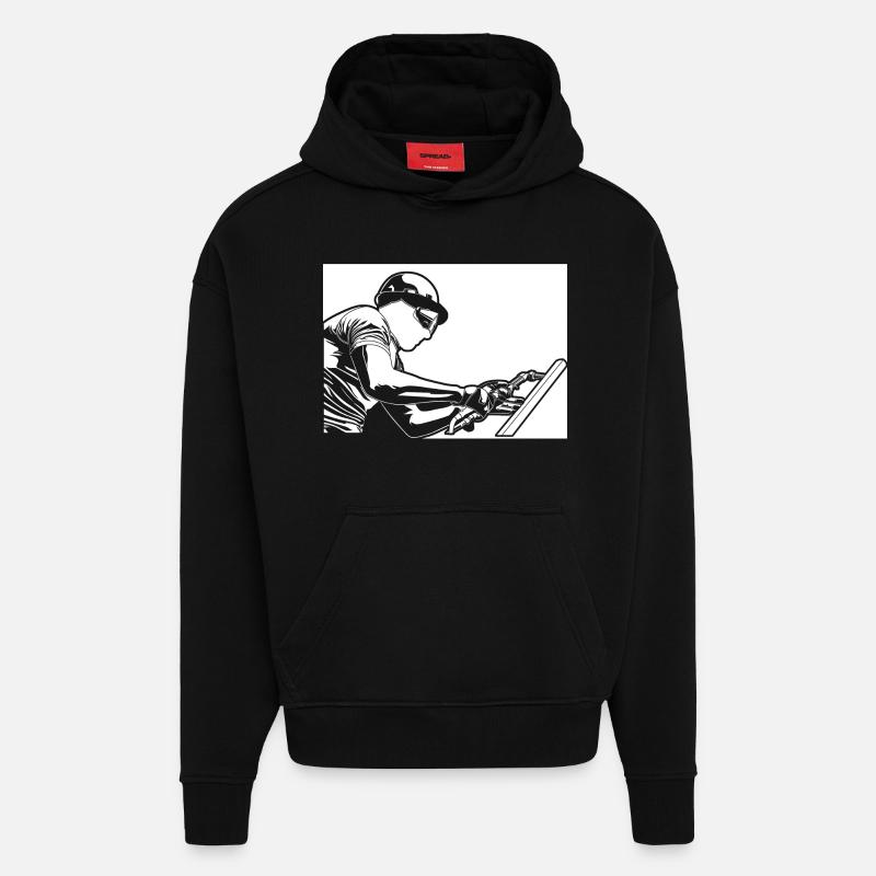 Souder - Sweat à capuche bio épais oversize fabriqué en UE - SOLID BLACK