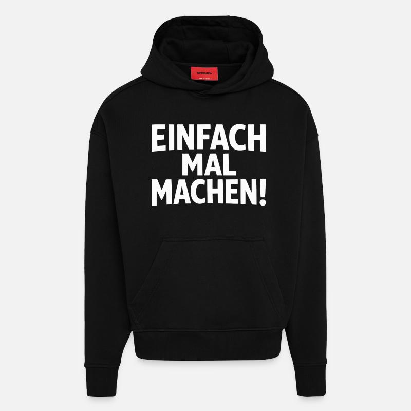 Fais-le simplement - Sweat à capuche bio épais oversize fabriqué en UE - SOLID BLACK