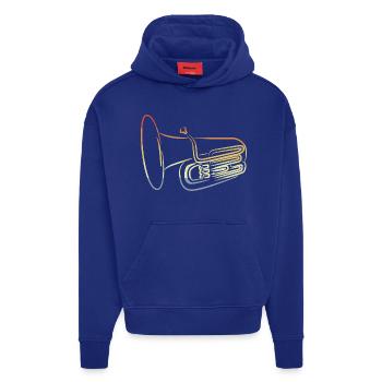 Vintage Tuba Drawing - Hoodie- made by SPREAD  - Iconic Blue - Front