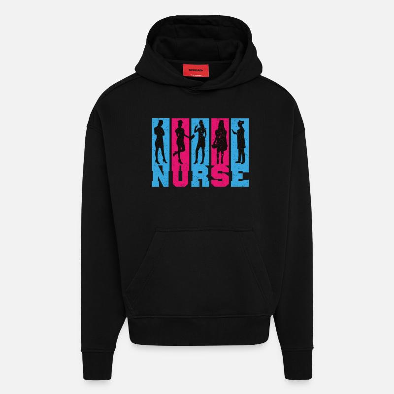 Infirmière Infirmière Dire Déclaration Profession - Sweat à capuche bio épais oversize fabriqué en UE - SOLID BLACK
