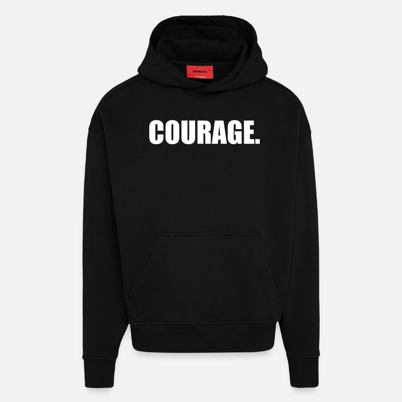 Courage - Sweat à capuche bio épais oversize fabriqué en UE - SOLID BLACK