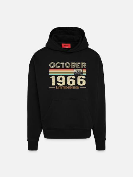 Birthday October 1966 - Birthday October 1966 - Hoodie- made by SPREAD  - SOLID BLACK