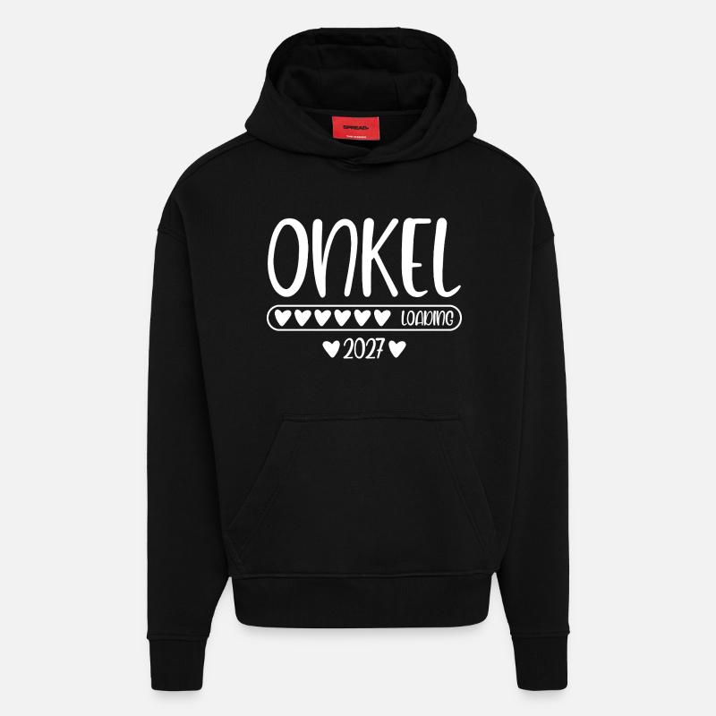 Onkel 2027 loading - Hoodie- made by SPREAD  - SOLID BLACK