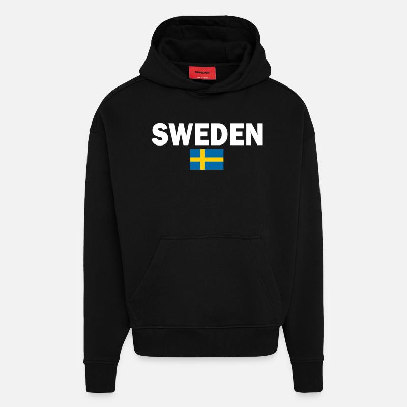 Suède - Sweat à capuche bio épais oversize fabriqué en UE - SOLID BLACK