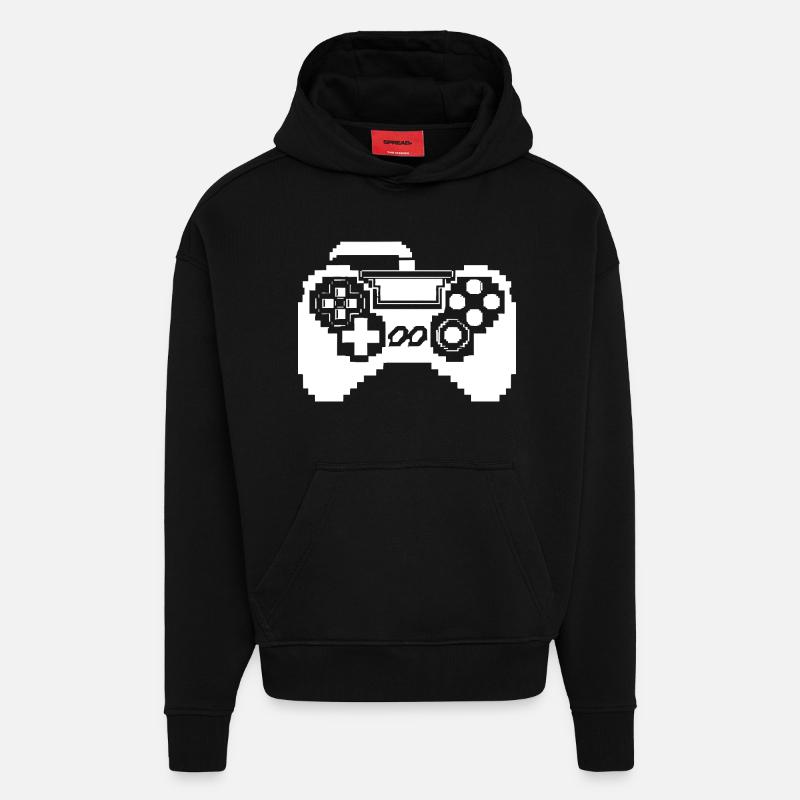 Game Controller Pixel Graphics - Hoodie- made by SPREAD  - SOLID BLACK