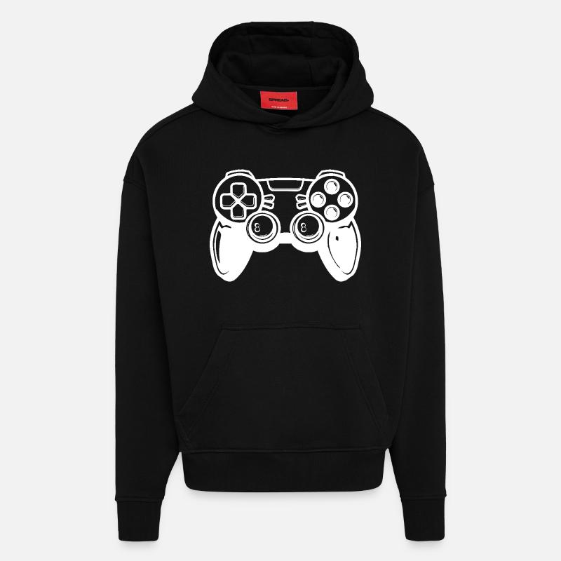 Videogames Controller - Hoodie- made by SPREAD  - SOLID BLACK