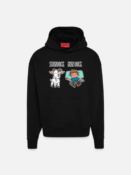 Steinbock - Kein Bock - Achtung Flachwitz! - Hoodie- made by SPREAD - SOLID BLACK