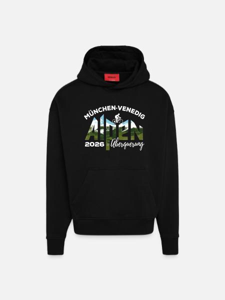 Alpenüberquerung 2026 München Venedig, Fahrrad - Hoodie- made by SPREAD - SOLID BLACK
