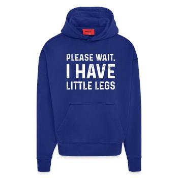 Humor Typografie Spruch Kleine Beine - Hoodie- made by SPREAD  - Iconic Blue - Vorne