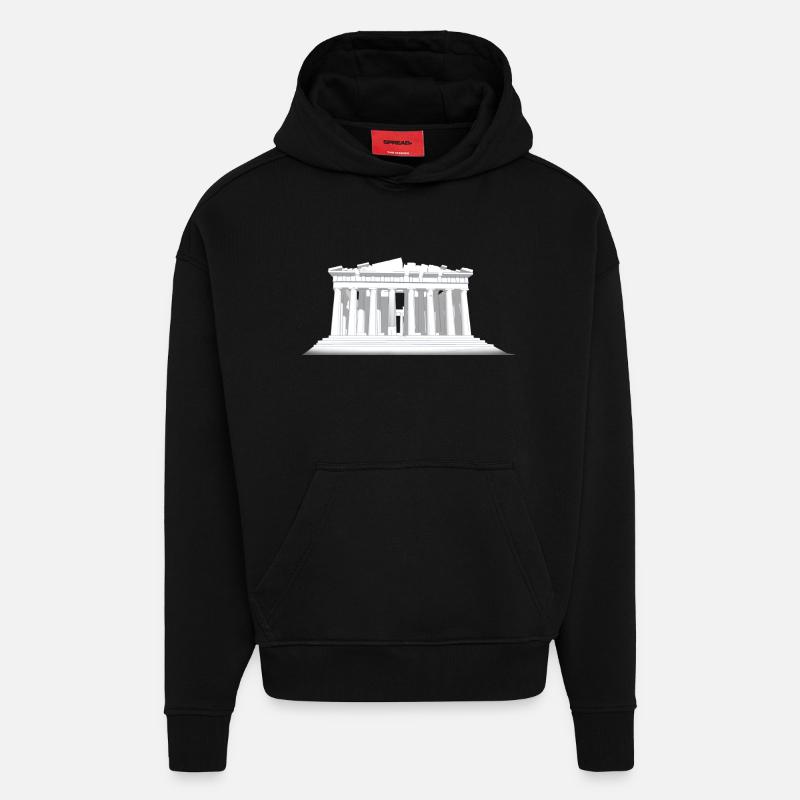 PARTHENON - Hoodie- made by SPREAD - SOLID BLACK