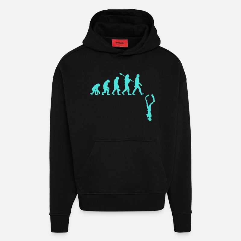 Freediving Evolution - Hoodie- made by SPREAD  - SOLID BLACK