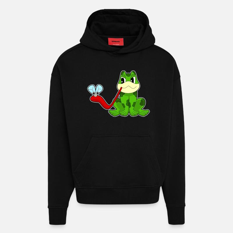 Frosch Fliege - Hoodie- made by SPREAD  - SOLID BLACK