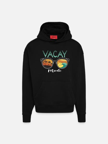 Fun holiday & surfer design - Hoodie- made by SPREAD  - SOLID BLACK