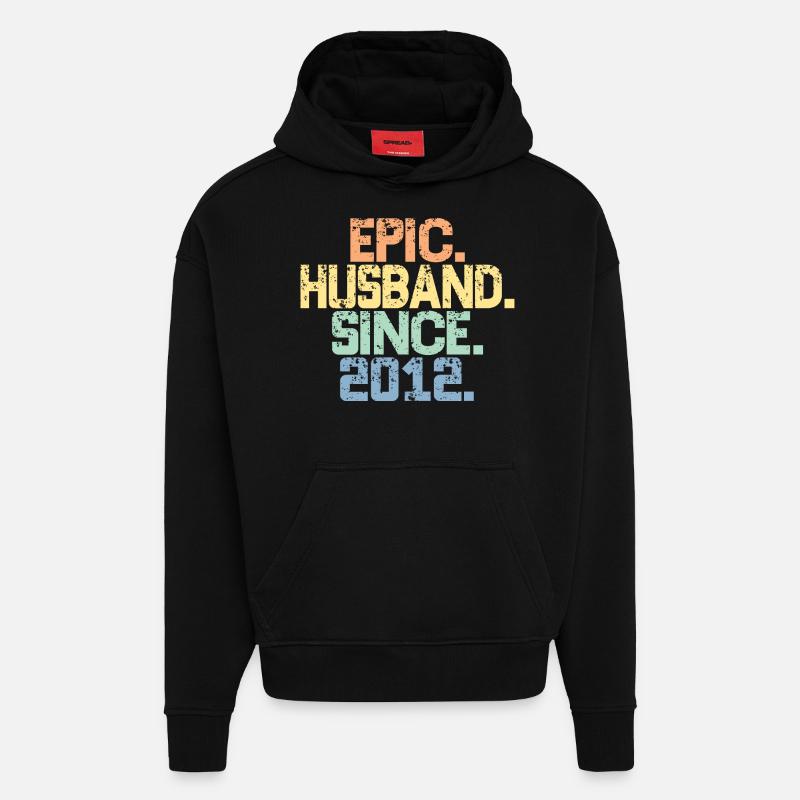 Epic Husband Since 2012 - 11th Anniversary For Men - Hoodie- made by SPREAD - SOLID BLACK