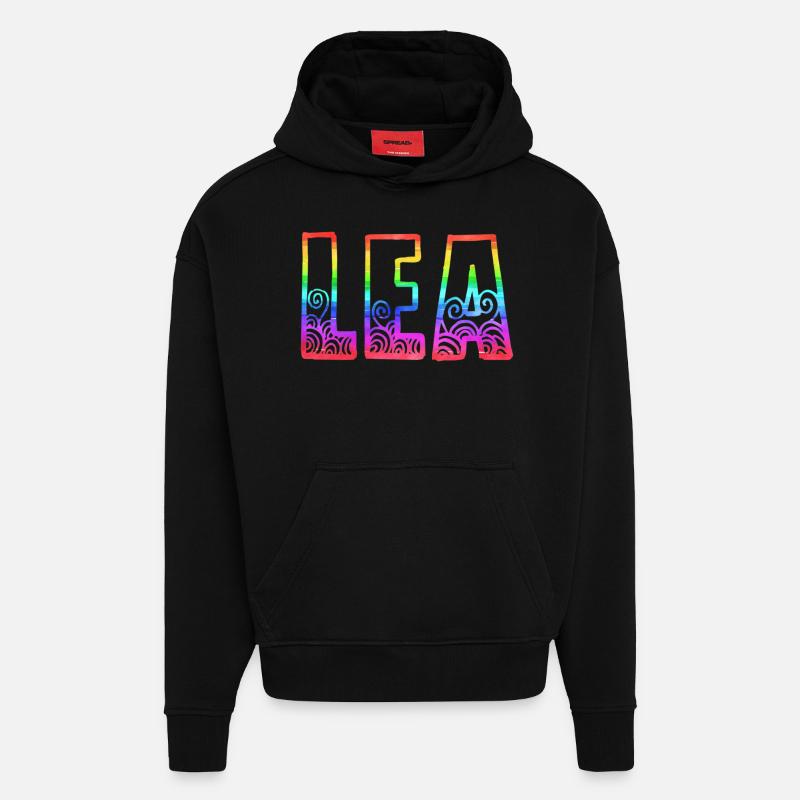 lea rs regenbogen - Hoodie- made by SPREAD  - SOLID BLACK