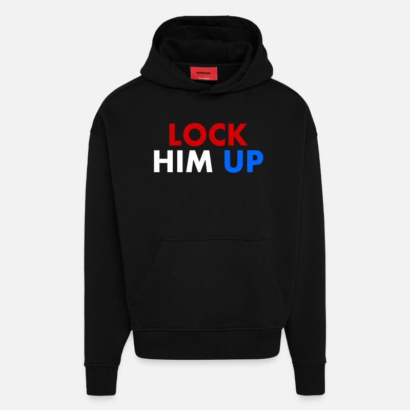 Lock him up - Sweat à capuche bio épais oversize fabriqué en UE - SOLID BLACK