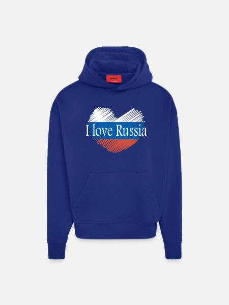 I love Russia - Hoodie- made by SPREAD - SOLID BLACK