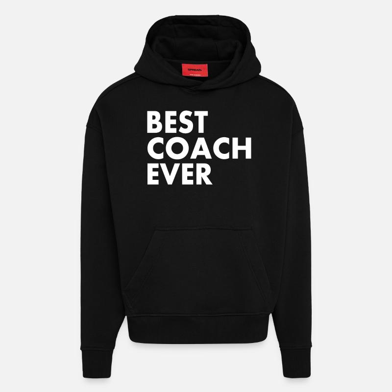 Best coach ever - Sweat à capuche bio épais oversize fabriqué en UE - SOLID BLACK