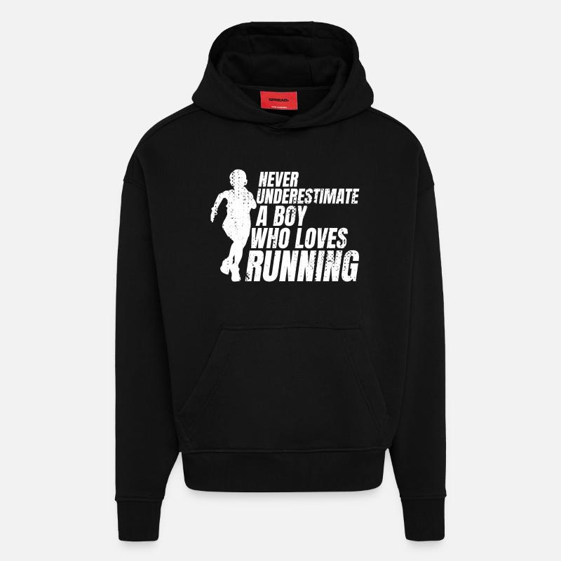 Lustiger Läufer Junge - Hoodie- made by SPREAD  - SOLID BLACK
