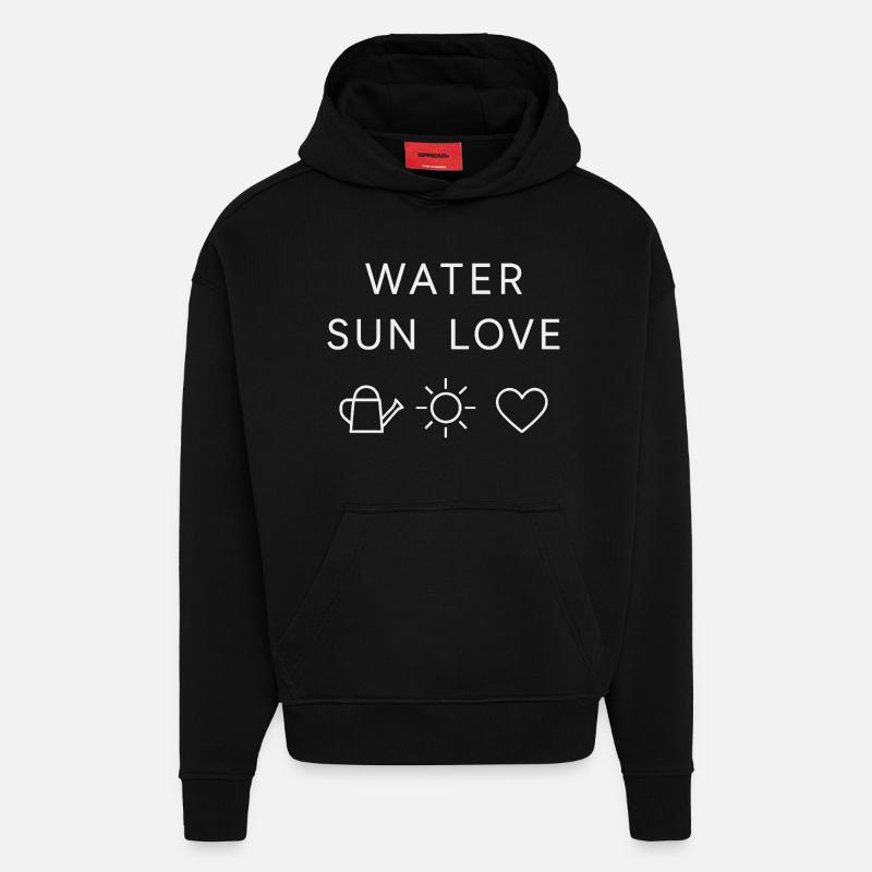 Wasser Sonne Liebe Statement - Hoodie- made by SPREAD - SOLID BLACK
