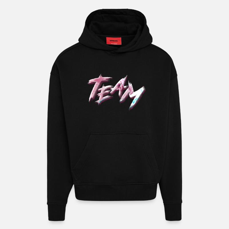 Équipe - Sweat à capuche bio épais oversize fabriqué en UE - SOLID BLACK