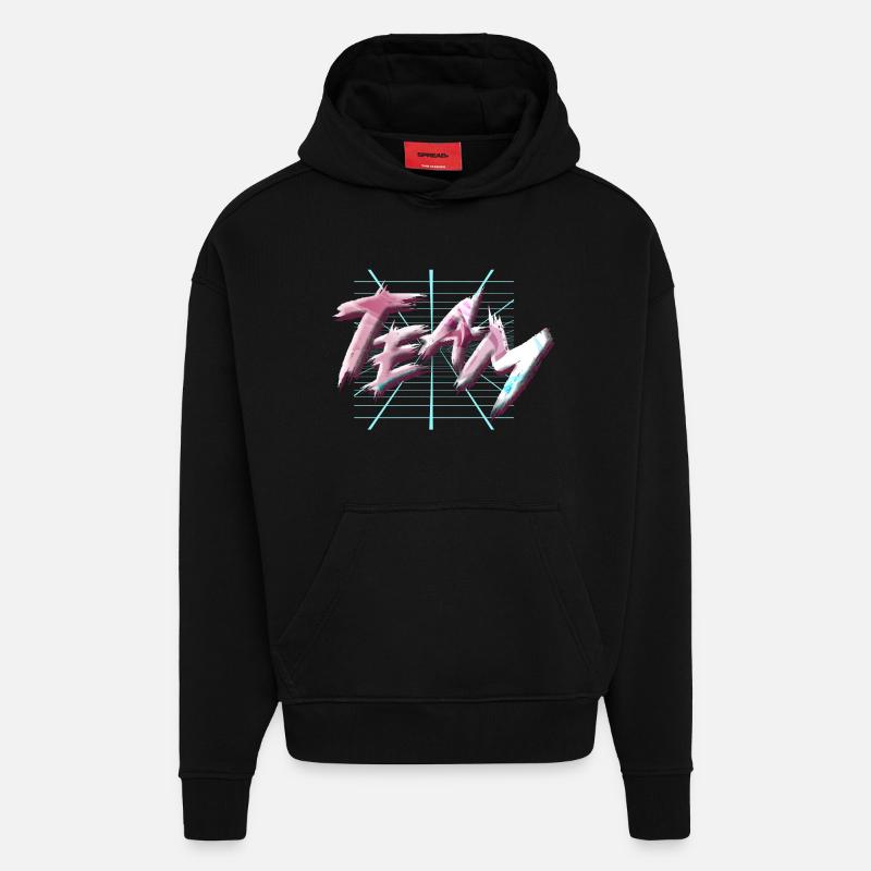 Équipe - Sweat à capuche bio épais oversize fabriqué en UE - SOLID BLACK