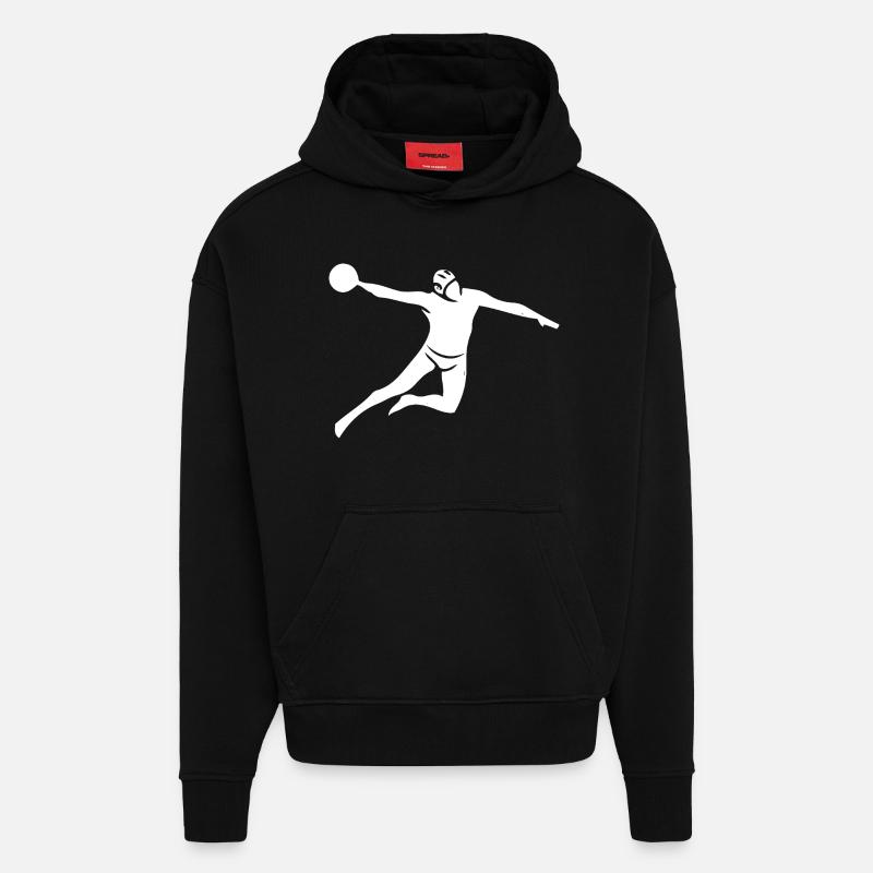 Water Polo Power Throw - Hoodie- made by SPREAD - SOLID BLACK