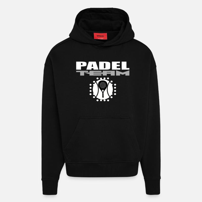 Padelschläger-Design mit modernem Stil - Hoodie- made by SPREAD - SOLID BLACK