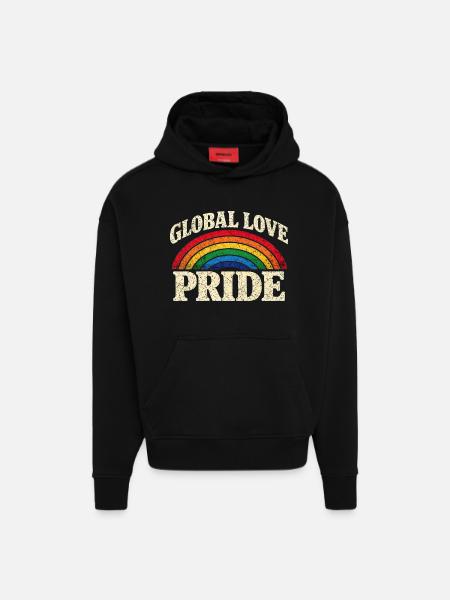 Global Love Pride Rainbow Tri-blend T-Shirt - Hoodie- made by SPREAD - SOLID BLACK