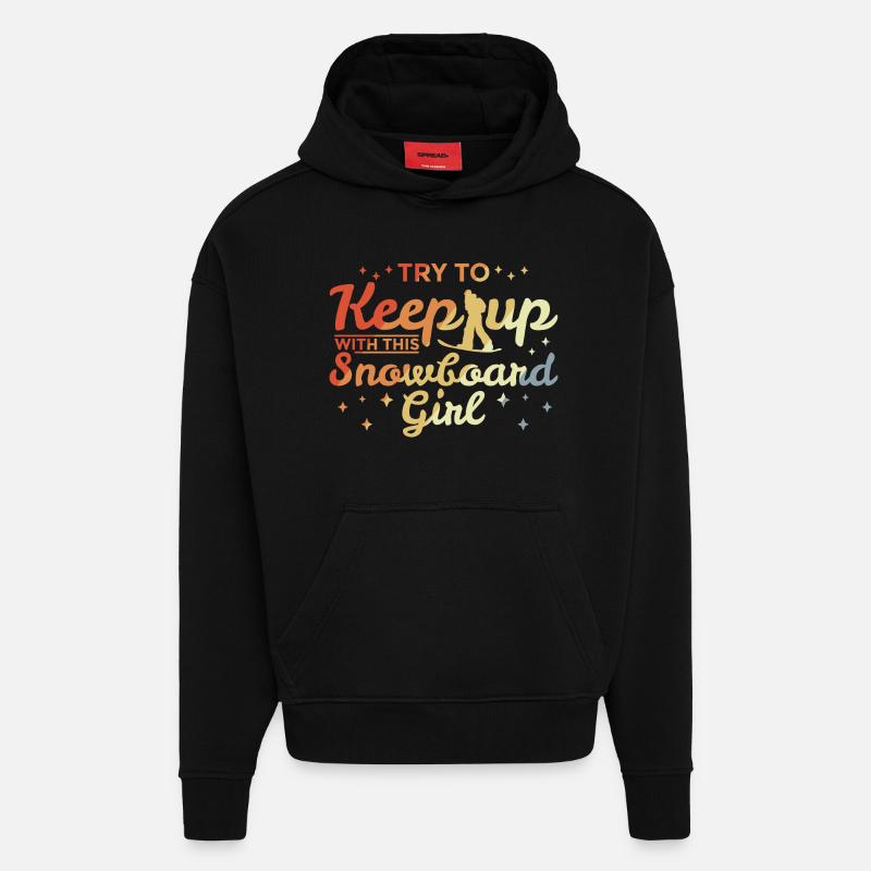 Snowboard Mädchen - Hoodie- made by SPREAD  - SOLID BLACK