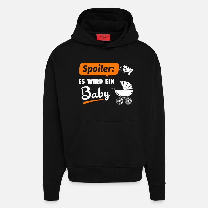 Spoiler: Es wird ein Baby - Hoodie- made by SPREAD - SOLID BLACK