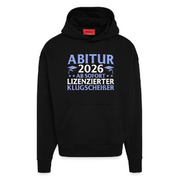 Abitur réussi en 2026 Examen final - Sweat à capuche bio épais oversize fabriqué en UE - SOLID BLACK - Devant