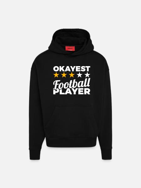 Okayest Football Player - Hoodie- made by SPREAD  - SOLID BLACK