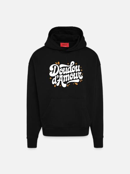 Doudou d’Amour - Sweat à capuche bio épais oversize fabriqué en UE - SOLID BLACK