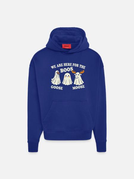 Halloween Ghosts - Goose Moose Boos - Hoodie- made by SPREAD - SOLID BLACK
