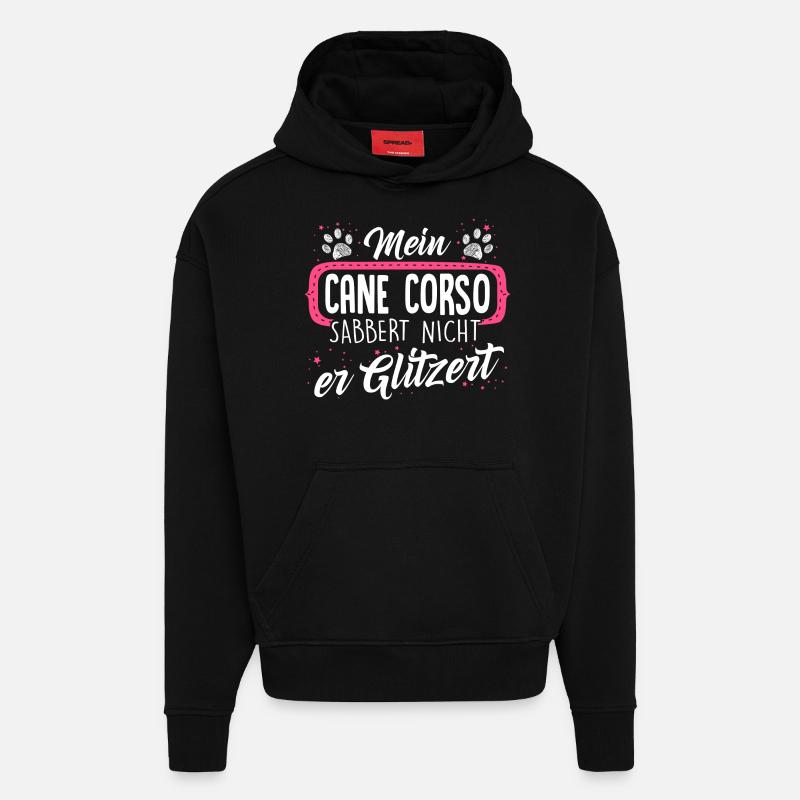 CANE-CORSO - sabber - Hoodie- made by SPREAD  - SOLID BLACK