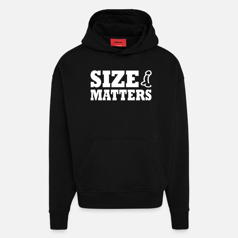 Penis size matters - Hoodie- made by SPREAD - SOLID BLACK