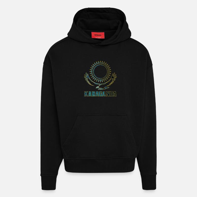 Karaganda Kasachstan Geschenk - Hoodie- made by SPREAD  - SOLID BLACK