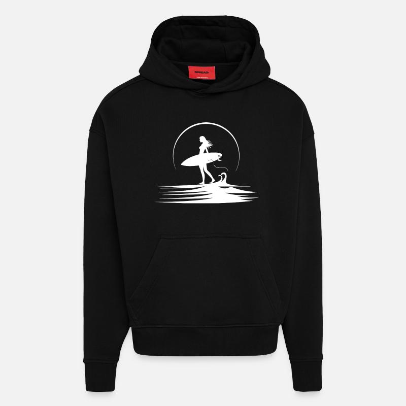 Surferin - Hoodie- made by SPREAD  - SOLID BLACK