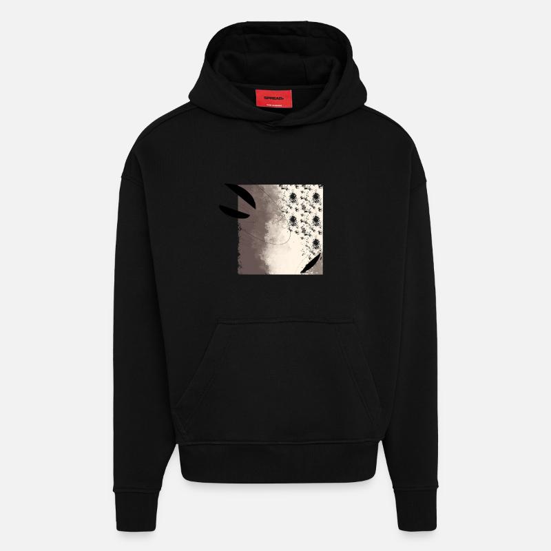 Ombres abstraites et surfaces lumineuses - Sweat à capuche bio épais oversize fabriqué en UE - SOLID BLACK