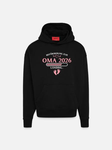 Oma 2026 Schwangerschaftsankündigung Großmutter - Hoodie- made by SPREAD  - SOLID BLACK